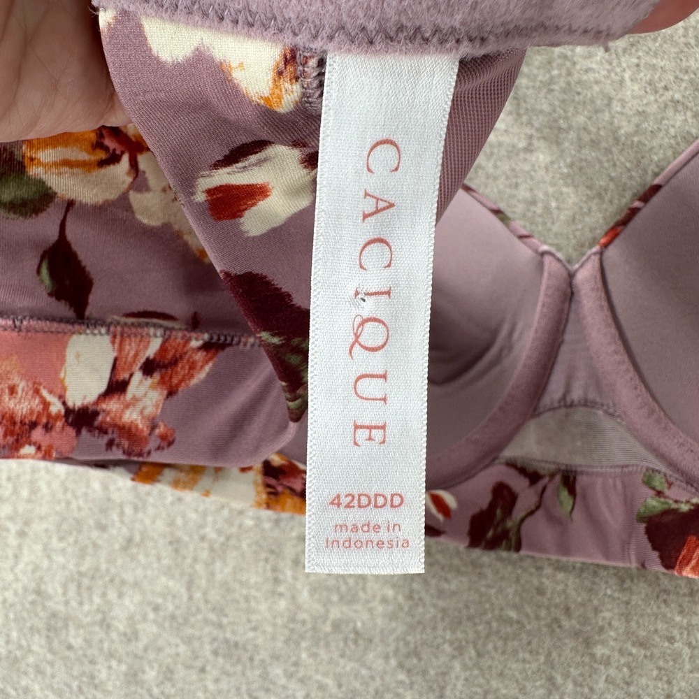 Cacique Womens Bra 42DDD Balconette Lightly Lined Underwired Floral Pattern‎ - Picture 5 of 6